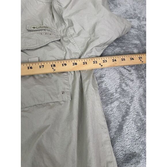 Columbia PFG Short Sleeve Button Down Shirt Men's Size Medium Beige - Picture 9 of 11